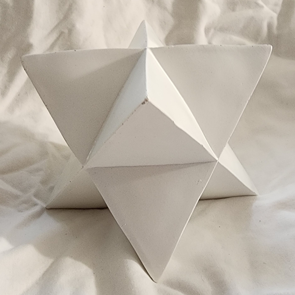 White Solid Wooden Geometric Star